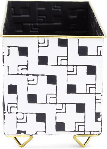 Miniatura 5 de Farmlyn Creek Maceta rectangular decorativa para hierbas y suculentas, decoración del hogar, cocina, baño, maceta de metal para mesa, balcones