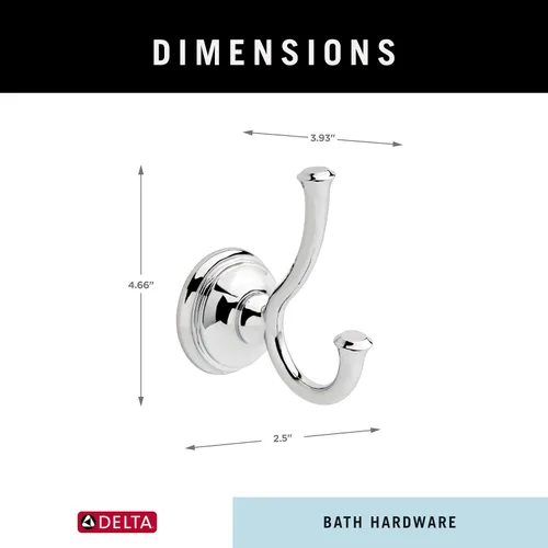 Miniatura 5 de Toallero de gancho doble "Cassidy" de Delta Faucet, 79735 Cromo pulido