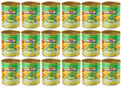 Miniatura 16 de Puré de pulpa de mango Rani (hace batidos de mango Lassi) Alphonso endulzado 30 onzas (1.875 libras) 29.98 oz ~ Kosher Todo natural Sin OMG