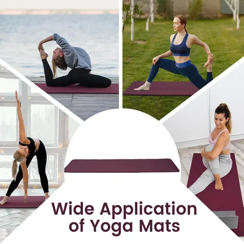 Miniatura 6 de Fitvids Tapete de yoga de 1/2 pulgada, extra grueso, de alta densidad, antidesgarros, con correa de transporte, adecuado para varios ejercicios