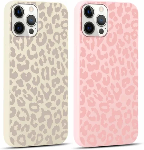 Miniatura 56 de Paquete de 2 Fundas de Teléfono Bonitas con Estampado de Guepardo para Apple iPhone 13 Pro Max de 6.7 Pulgadas, Fundas de Diseño