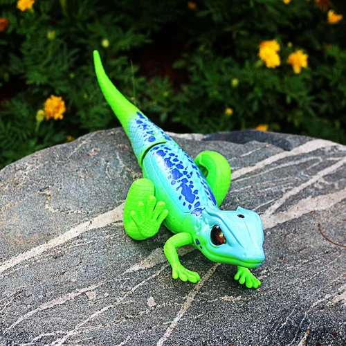Miniatura 3 de Tipmant Lagarto RC Control remoto Animal Camaleón falso realista Crawlers Vehículo Truco de Halloween Navidad Broma Juguetes Cumpleaños Niños (Verde)