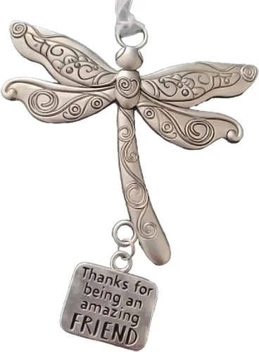 Miniatura 6 de Adorno de amigo con texto en inglés "Thank for Being an Amazing Friend" con diseño de libélula, adornos pensados, regalo de amistad, decoración