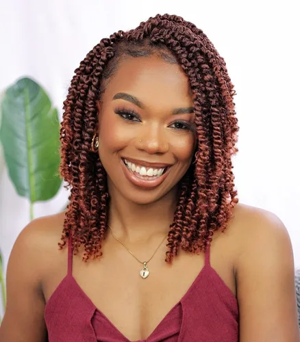 Miniatura 30 de Pelo de ganchillo Passion Twist de 10 pulgadas, 8 paquetes, cabello Passion Twist pre-trenzado, cabello de ganchillo Passion Twist para mujeres 1b