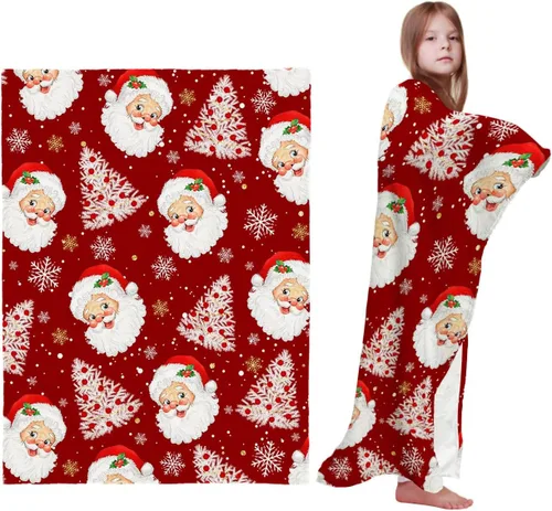 Miniatura 73 de Mantas de Tiro de Muñeco de Nieve de Navidad, Manta de Vellón Suave de Vacaciones de Invierno Decorativa para Hogar Sofá Sillón Silla Sala de Estar