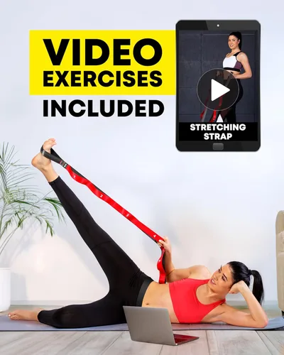 Miniatura 9 de Correa elástica con bucles, banda elástica no elástica para terapia física, correa de yoga para equipo de estiramiento, bandas elásticas