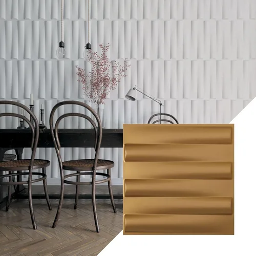 Ekena Millwork 19 5/8 pulgadas de ancho x 19 5/8 pulgadas de alto Naomi EnduraWall Panel decorativo de pared 3D, dorado (cubre 2.67 pies cuadrados).