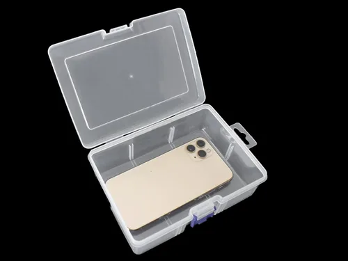 Miniatura 3 de Caja de almacenamiento de plástico transparente de 6 piezas con cierre hermético, contenedor organizador para lápices, rompecabezas, juguetes