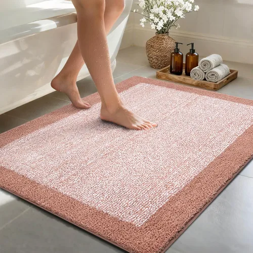 Miniatura 29 de Alfombras de baño de 17 x 24 pulgadas, antideslizantes, lavables, color gris, para bañera, tapete de baño para baño, tapete suave y absorbente