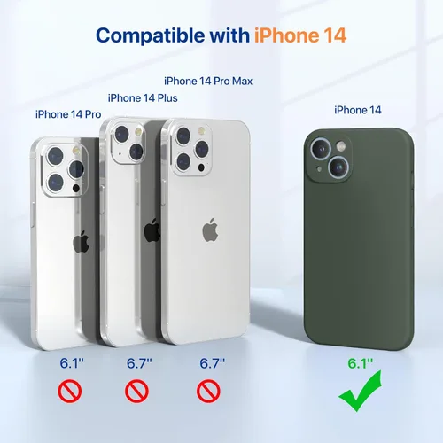 Miniatura 2 de Miracase Funda diseñada para iPhone 14 con protector de pantalla, [Protección mejorada y actualizada de la cámara], funda de silicona líquida a