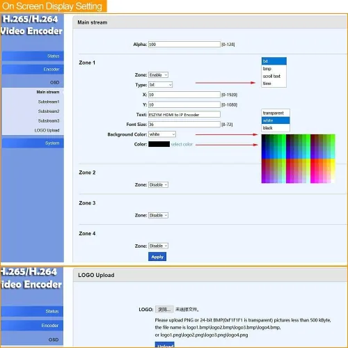 Miniatura 6 de Codificador de vídeo HDMI H.265/H.264 para transmisión en vivo en Facebook YouTube Ustream Wowza Streaming Platforms.Support