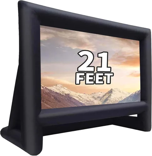 GYUEM - Pantalla de proyector inflable para exteriores de 21 pies - Pantalla para inflar para TV y películas con ventilador, pantalla de proyección