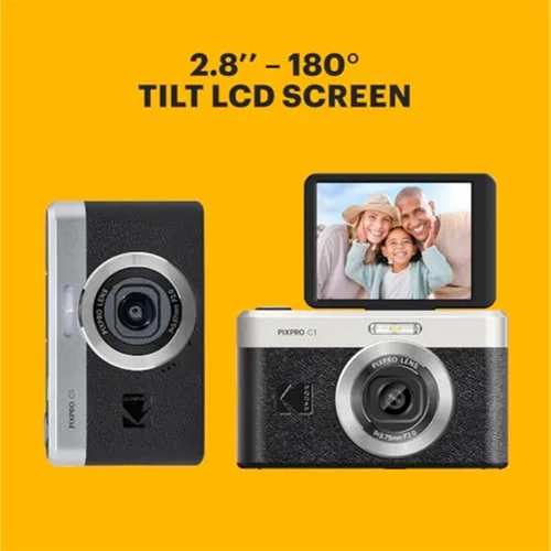 Miniatura 5 de Kodak PIXPRO C1 - Cámara digital compacta (negro) con tarjeta microSDHC de 32 GB, funda protectora para cámara, lector de tarjetas USB de alta