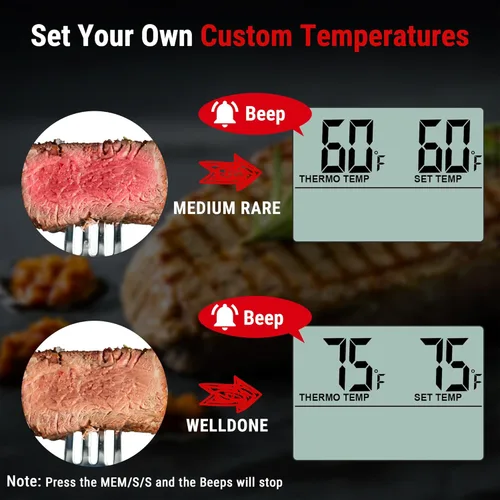 Miniatura 4 de ThermoPro TP16 Termómetro Digital LCD Grande para Carne para Cocinar, Ahumar, Asar a la Parrilla, Indicador de Temperatura de Alimentos BBQ