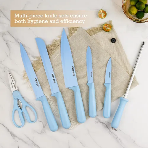 Miniatura 2 de Juego de bloques de cuchillos de cocina de 8 piezas con afilador, apto para lavavajillas, juego de bloques de cuchillos de acero inoxidable alemán