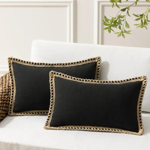 Miniatura 66 de Phantoscope Farmhouse - Fundas de almohada decorativas para exteriores, Poliéster & Mezcla de poliéster, Beige, 18" x 18
