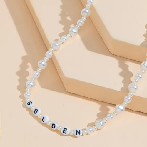 Miniatura 4 de Gargantilla de perlas con cara sonriente, collar de perlas irregulares de Harry Golden para mujer, bohemio, colorido, cuentas de sonrisa