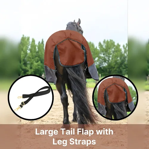 Miniatura 6 de Resistance 1200 Denier Ligero Sin Relleno Resistente al Agua Transpirable Caballo Lluvia Hoja