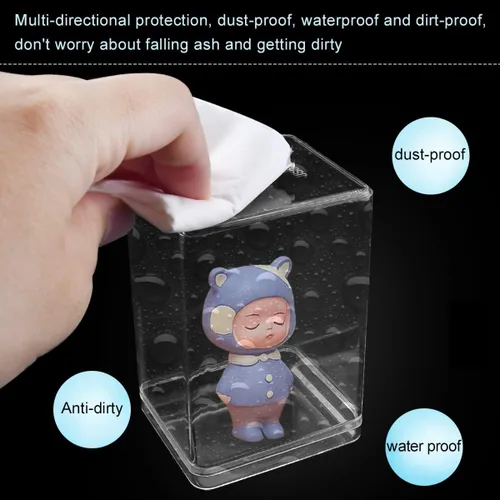 Miniatura 3 de Paquete de 12 vitrinas, escaparate transparente de pie para mini figuras pop, coleccionables, piedras preciosas y mini juguetes, diseño apilable