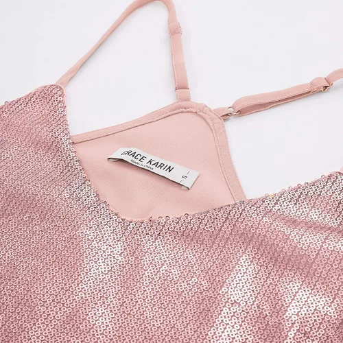 Miniatura 3 de GRACE KARIN - Camiseta brillante sin mangas con lentejuelas para mujer