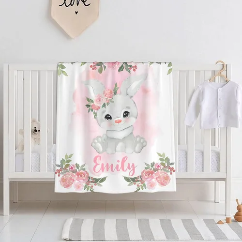 Miniatura 36 de Mantas de bebé personalizadas con diseño de animales, manta personalizada con nombre para niños y niñas, manta de bebé personalizada, regalos