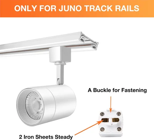 Miniatura 5 de ALAMPEVER Cabezales de iluminación LED para pista tipo J, accesorios de iluminación de pista regulables para arte de pared, luz de pista de 12 W