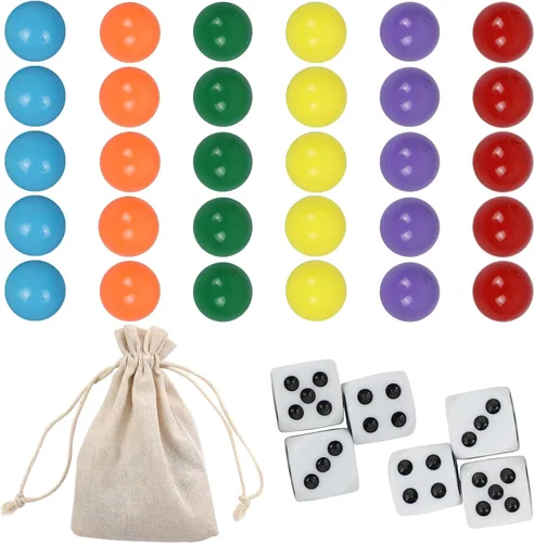 Miniatura 8 de Wahoo - Canicas de 0.551 in, 30 canicas de 0.55 pulgadas para juego de mesa Wahoo, incluye bolsa de almacenamiento y dados (0.55 pulgadas/0.551 in)