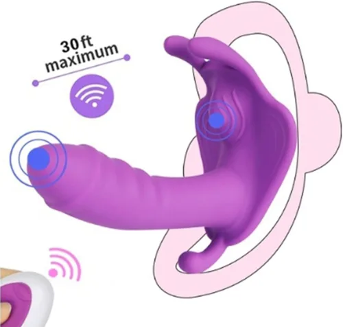 Miniatura 2 de Vibrador de 10 velocidades, vibrador invisible de mariposa, vibrador de punto G, masturbador de control remoto, juguetes sexuales para mujeres