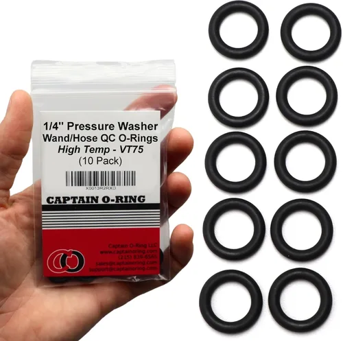 Captain O-Ring - Juntas tóricas para lavadora a presión eléctrica para acoplador rápido de 1/4", Viton FKM de alta temperatura (paquete de 10)
