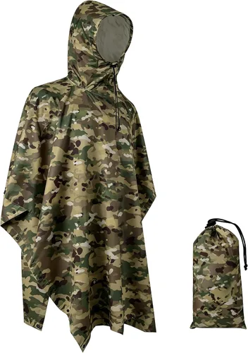 Miniatura 16 de Poncho de lluvia de camuflaje, abrigo impermeable multiusos