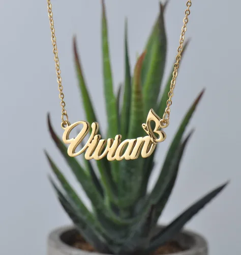 Miniatura 3 de Aoloshow Name Necklace Personalized Custom Any Name Handwriting Nameplate Jewelry Gift for Womens Girls