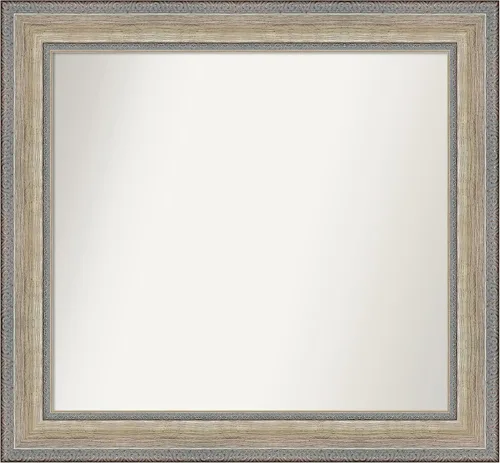 Miniatura 542 de Amanti Art Espejo de baño plateado para sobre fregadero, 28 x 47 pulgadas, espejo rectangular de plata imperial, marco de madera tradicional de gran