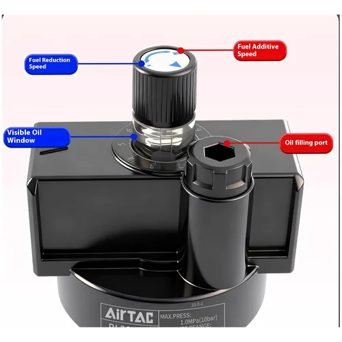 Miniatura 3 de Línea de aire comprimido Lubricador Airtac AL2000-C 1/4" NPT 0-145 Psi aceite para el tratamiento neumático de la fuente del sistema