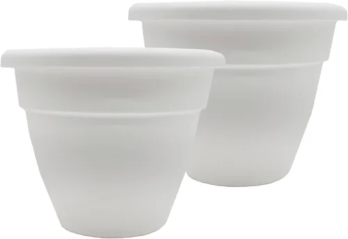 Miniatura 16 de The HC Companies, Caribbean - Maceta de plástico y ligera de 6 pulgadas para interiores y exteriores, maceta para hierbas y flores, color negro