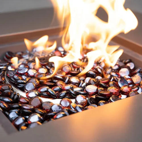 Miniatura 2 de Mr. Fireglass Cuentas de vidrio de fuego de 10 libras, gotas de vidrio de fuego redondas reflectantes de 1/2 pulgada para chimenea, pozo de fuego