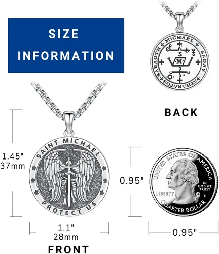 Miniatura 98 de Eusense Saint Necklace Sterling Silver 925 Protection Jewelry for Men Women Patron St Medals Amulet Pendant