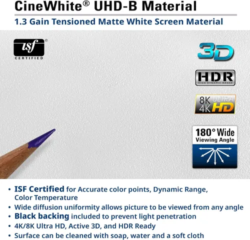 Miniatura 8 de Elite Screens Yard Master Plus, pantalla de proyector portátil ajustable con ajuste de altura 16:9 de 250 pulgadas, proyección frontal de cine 4K HD
