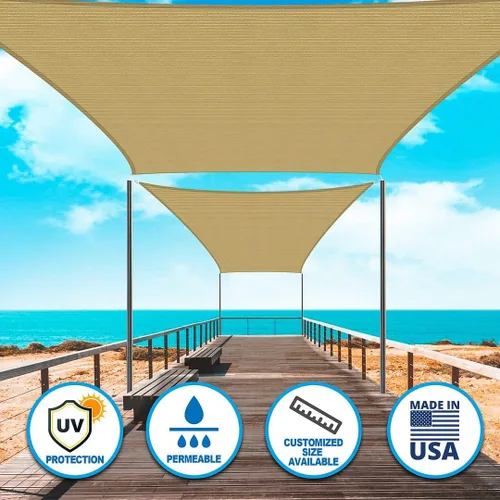 Miniatura 7 de Houssity - Toldo para toldo de 19 x 35 pies, color beige tostado, para patio, cubierta, cochera, entrada, piscina, pérgola
