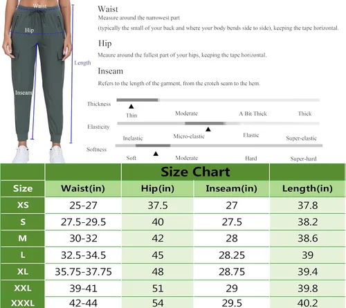 Miniatura 6 de Oalka Pantalones cargo de senderismo para mujer, ligeros, con bolsillos de viaje, de secado rápido