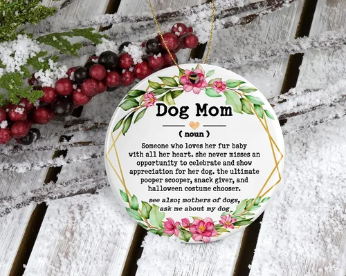 Miniatura 2 de HTDesigns Adorno de definición para mamá de perro, regalos para amantes de los perros, regalos para madres de perros, regalo de Navidad impreso