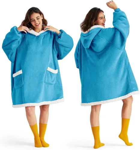Miniatura 35 de Bedsure Manta con Capucha, Manta Portátil con Capucha como Regalos para Mamá, Regalos de Cumpleaños para Mujeres, Niños y Adolescentes, Sudadera