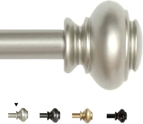 Miniatura 17 de H.VERSAILTEX - Cortinero para ventana ajustable y decorativo de 3/4 pulgadas de diámetro, para una sola ventana, con remates clásicos Negro