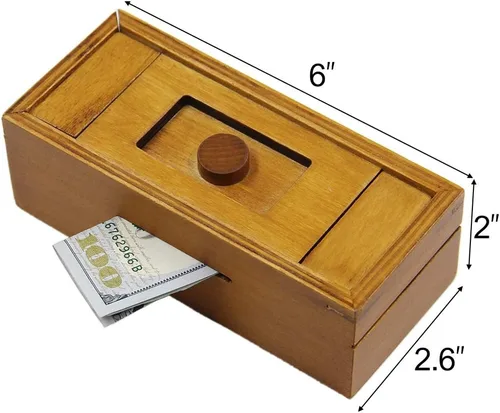 Miniatura 2 de ATDAWN Caja de Regalo de Rompecabezas con Compartimentos Secretos, Caja de Dinero de Madera para Desafiar Rompecabezas y Juegos Mentales
