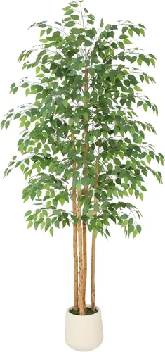 Miniatura 12 de Nafresh Árbol de ficus artificial alto resistente a los rayos UV, 7 pies (84 pulgadas) con textura realista, árbol de ficus sintético en maceta