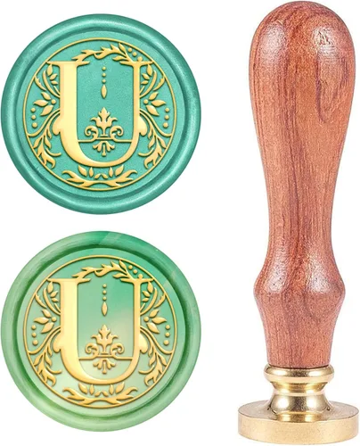 Miniatura 18 de Sello de cera inicial S CRASPIRE, sello de cera de letra alfabética vintage, sello de cera medieval de hojas de olivo clásico de 25 mm, cabeza