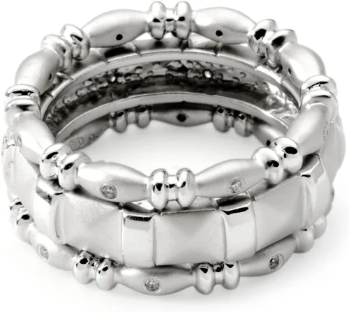 Miniatura 4 de Ross-Simons 0.10 ct. t.w. Diamond Jewelry Set 3 Stackable Eternity Bands in Sterling Silver