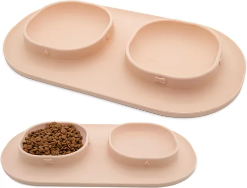 Miniatura 8 de Cuencos de comida para perros, cuencos para mascotas y cuencos de agua para perros con antiderrames y antideslizantes, cuencos alimentadores con Azul