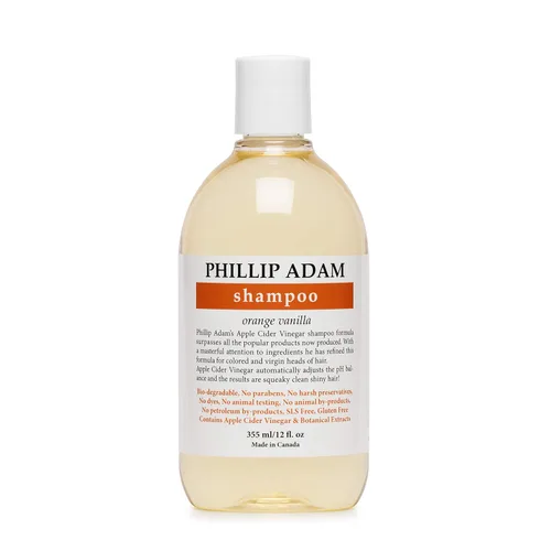 Phillip Adam Champú naranja y vainilla para cabello brillante, enriquecido con vinagre de sidra de manzana, sin sulfato, 12 onzas
