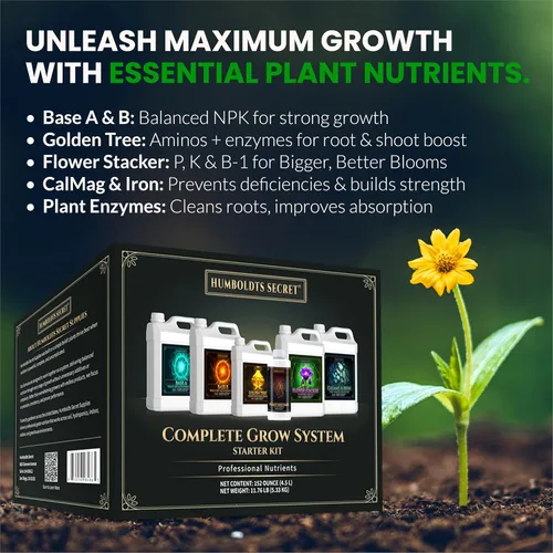 Miniatura 3 de Humboldts Secret Paquete de kit de iniciación Fertilizante para plantas de interior y exterior y nutrientes hidropónicos Base A y B, calMag
