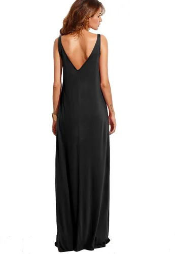 Miniatura 2 de Verdusa - Vestido largo para mujer con cuello en V profundo sin mangas de verano para la playa estilo casual